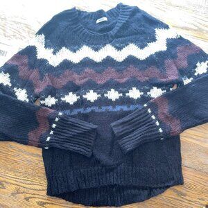 ANTHROPOLOGIE /SUSS fair isle black brown white sweater/NEW